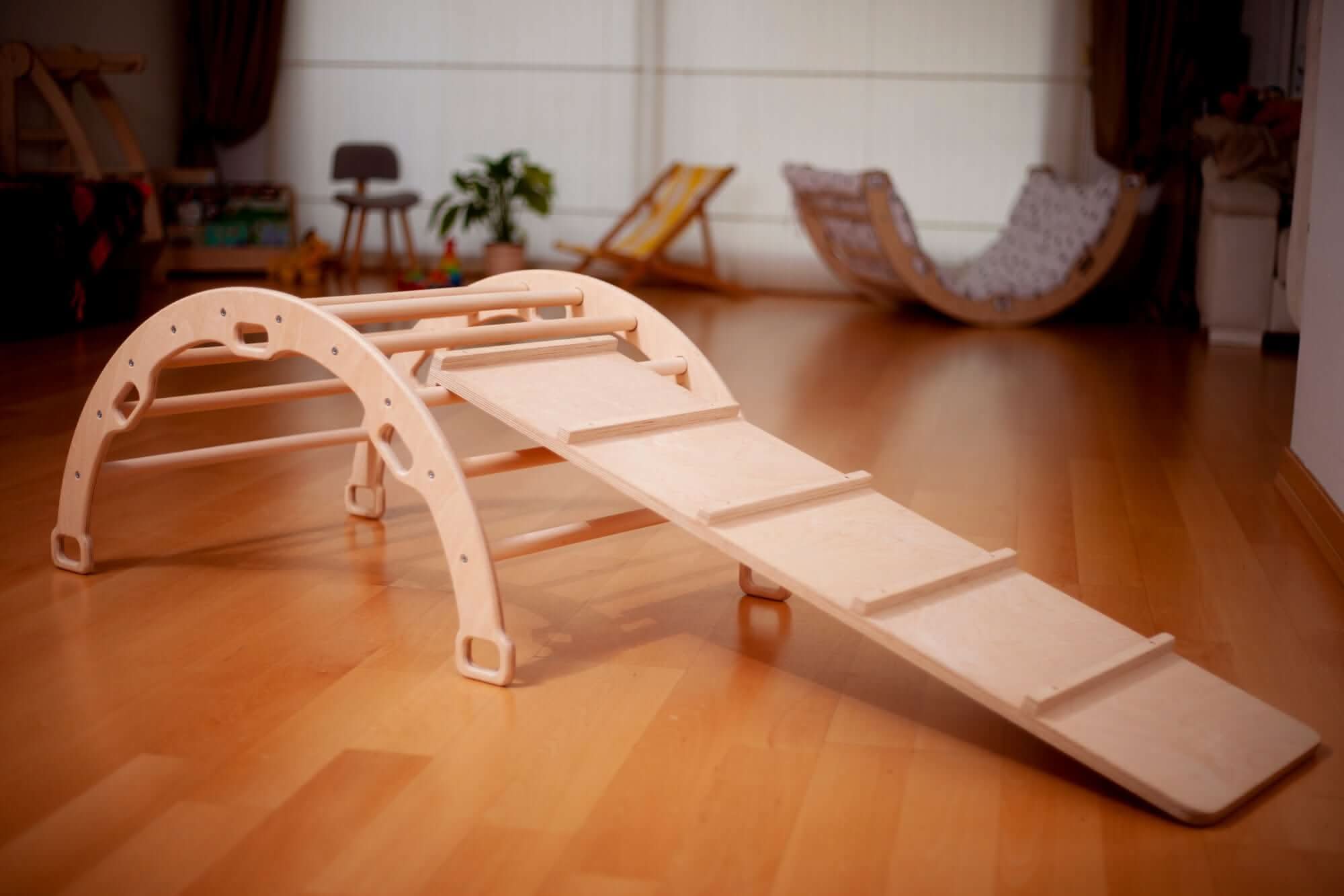 Medium Montessori Climbing Arch/Rocker – With Pillow & Ramp Set